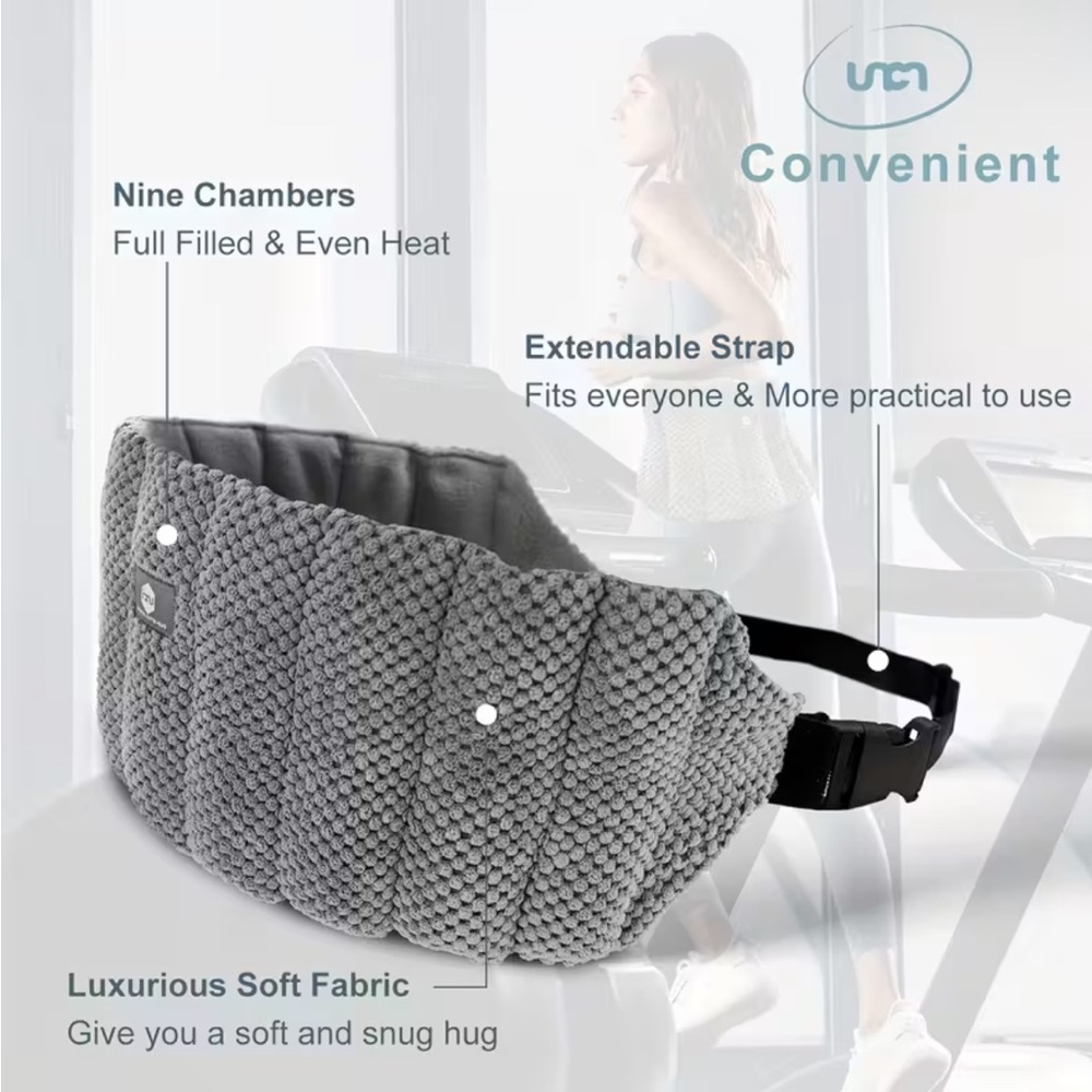 Microwave Heated Waist Belt with Extendable Strap